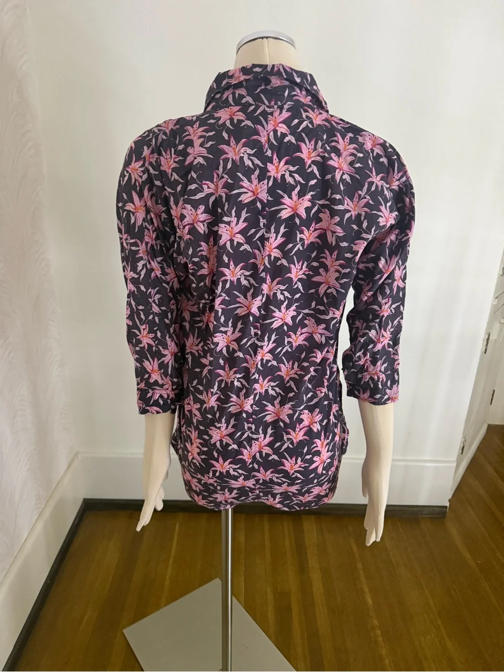 acacia swimwear Black Jumpsuit with Pink Floral Print